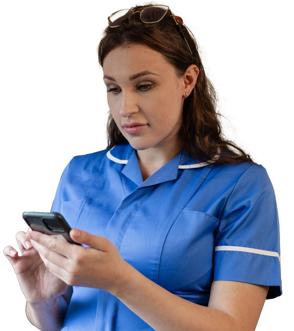 our-partners-main Carer with mobile device